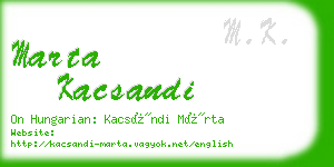 marta kacsandi business card